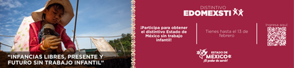 El Distintivo Estado de México sin Trabajo Infantil es un reconocimiento para empresas e instituciones públicas, privadas y sociales que cuenten con buenas prácticas laborales que contribuyan a la prevención y erradicación del trabajo infantil en el Estado de México.